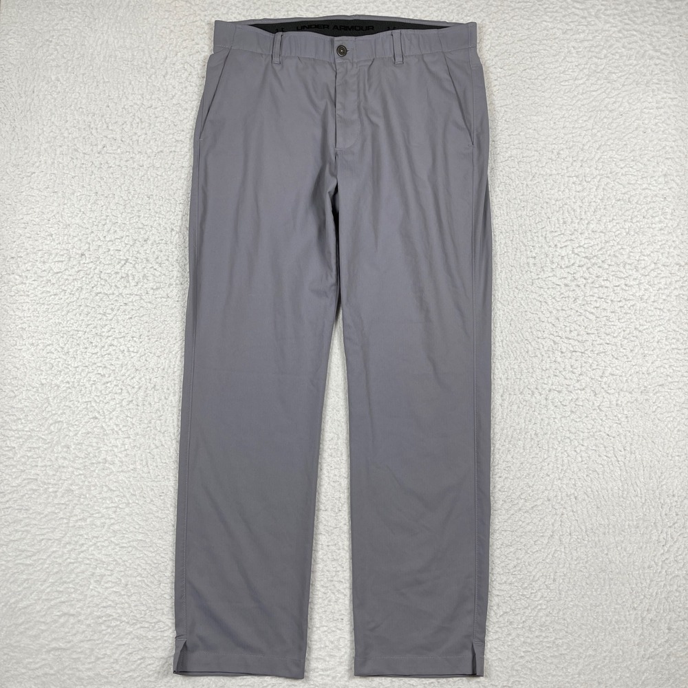 Under Armour Golf Pants Mens 36x32 Grey Stretch Performance Athletic Trousers